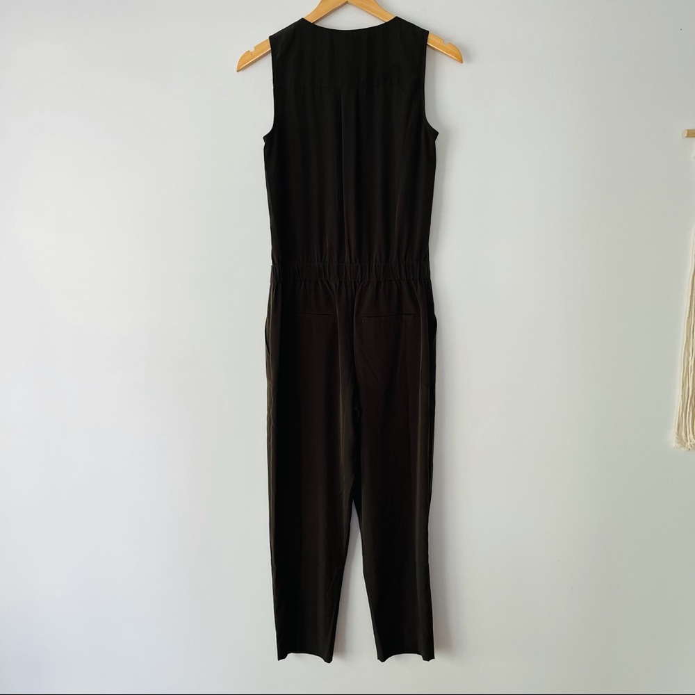 J. Crew Olive Green Sleeveless Trench Jumpsuit - Picture 8 of 11